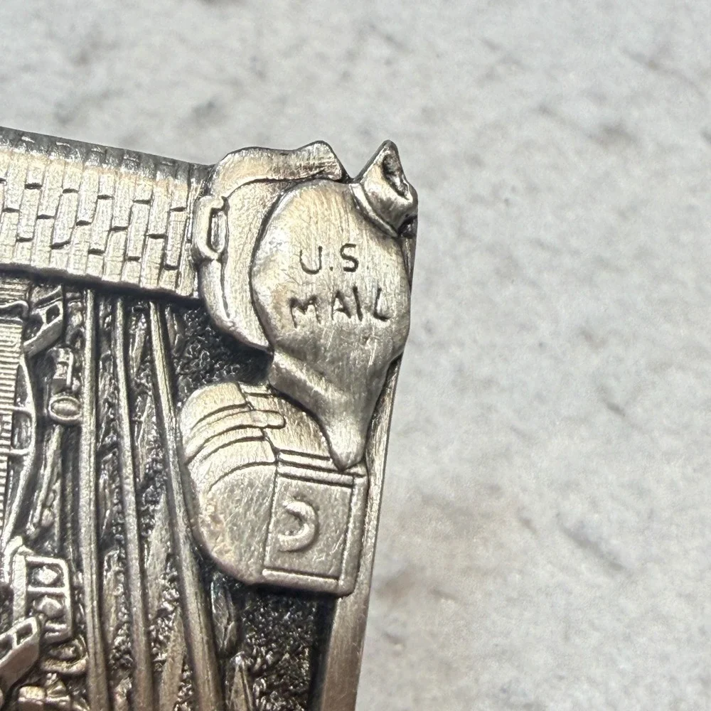 1983‎ Bergamot Brass Works Vintage Train Railroad Belt Buckle Made in USA